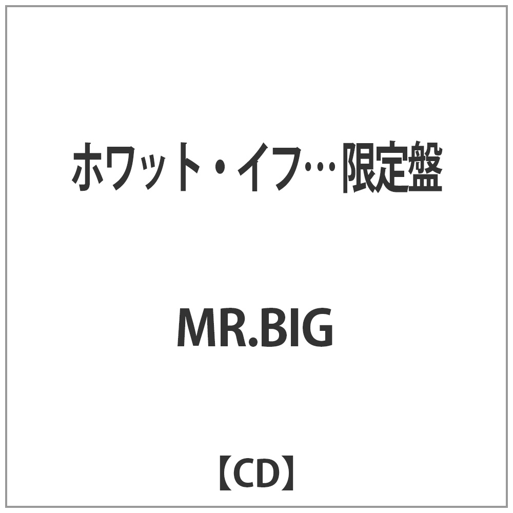 MR．BIG/ホワット・イフ… 限定盤 CD