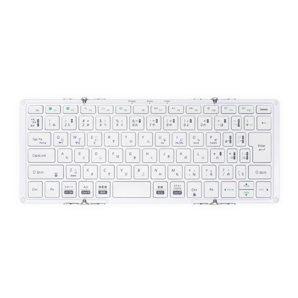 折りたたみキーボード (iOS/iPadOS/mac/Win) シルバー・ホワイト