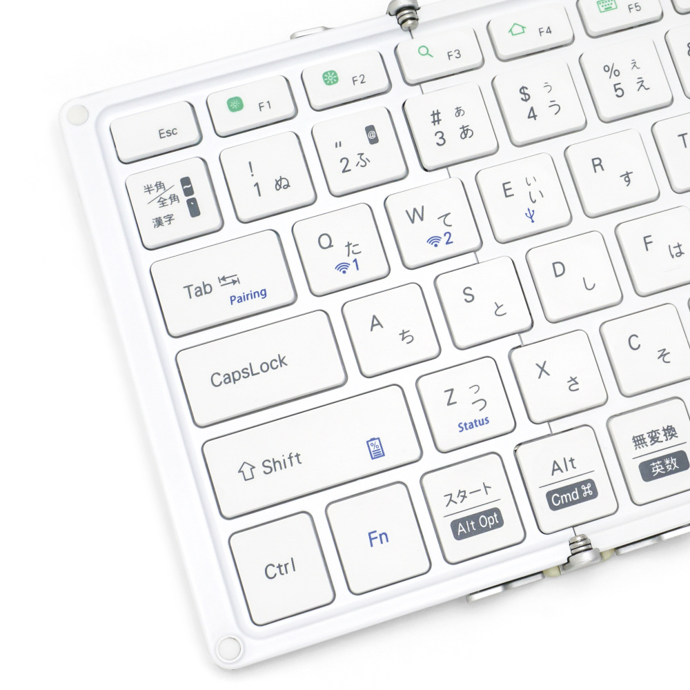 折りたたみキーボード (iOS/iPadOS/mac/Win) シルバー・ホワイト