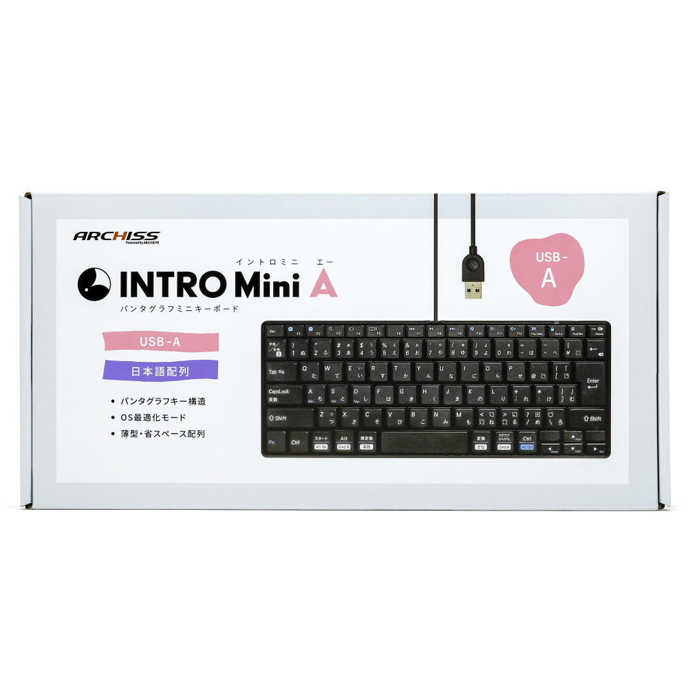 キーボード INTRO Mini A(iPadOS/iOS/Mac/Windows11対応) ブラック AS