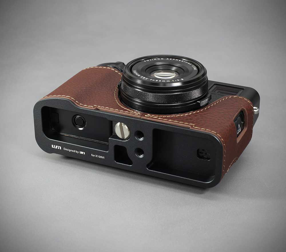 本革カメラケース 富士フイルム FUJIFILM x100VI/x100 6用 富士フィルム X100VI用本革カメラハーフケース ブラウン FJ-X100VIBR