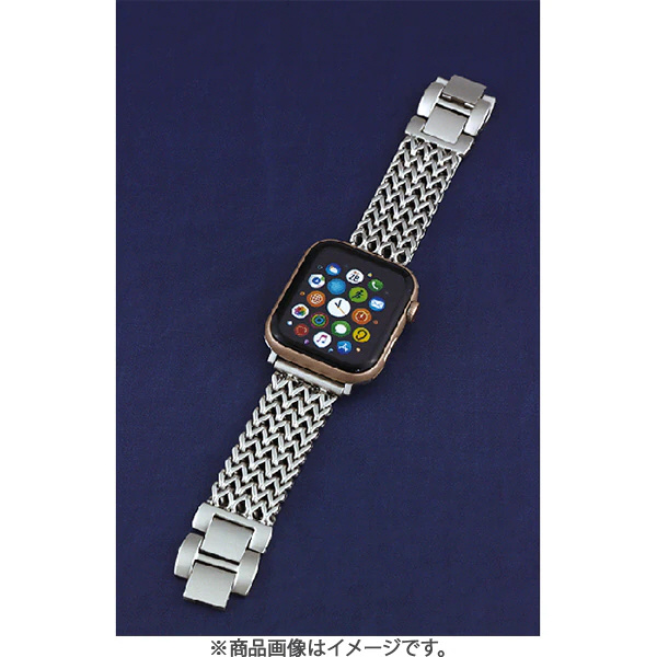 Apple Watch 41/40/38mm ステンレスシルバーベルト E   IQ-AW026B41-E