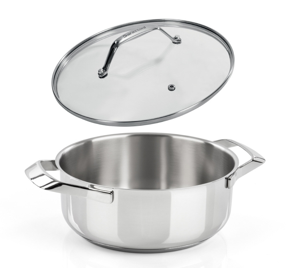 未使用 Barazzoni My Lady 蓋付き 両手鍋 28cm Amazon｜Barazzoni 蓋付 ローキャセロール 28cm MY LADY ステンレス