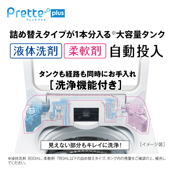 AQUA インバーター 全自動洗濯機 14kg AQW-VX14P 23年製 AQUA AQW-VX14P(K) 全自動洗濯機 (洗濯14kg) Prette plus シルキー