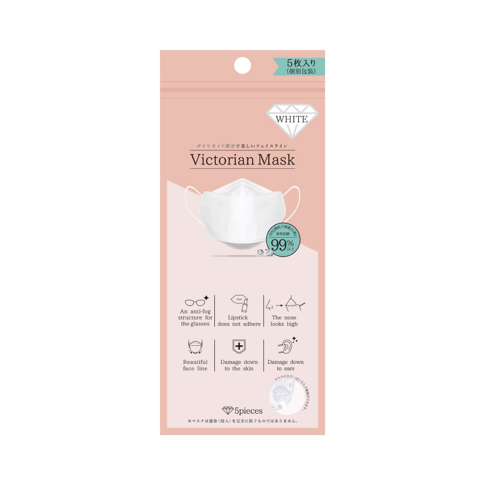 Victorian Mask（ヴィクトリアンマスク）5枚入 ホワイト sw-mask-158-wh