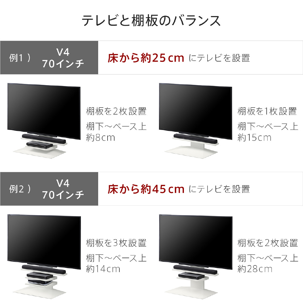 M05000243 壁寄せテレビスタンド V4・PRO対応 サウンドバー棚板 L