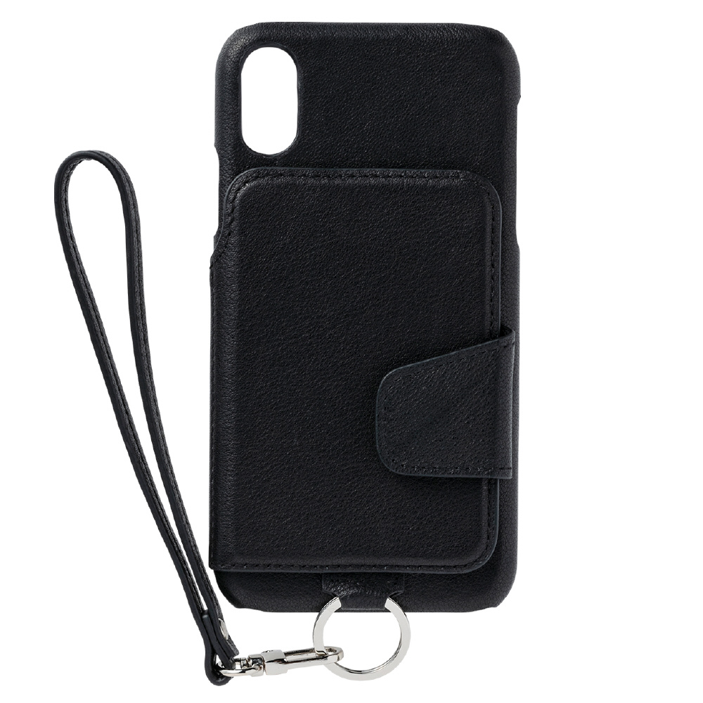 RAKUNI Leather Case for iPhone XR rak-caxr-blk ピュアブラック｜の