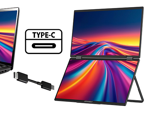 USB-C接続 2画面PCモニター デュアルモバイルモニター JN-DMD