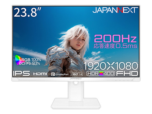 JN-IPS238G200F-HSP-W ゲーミングモニター ホワイト ［23.8型
