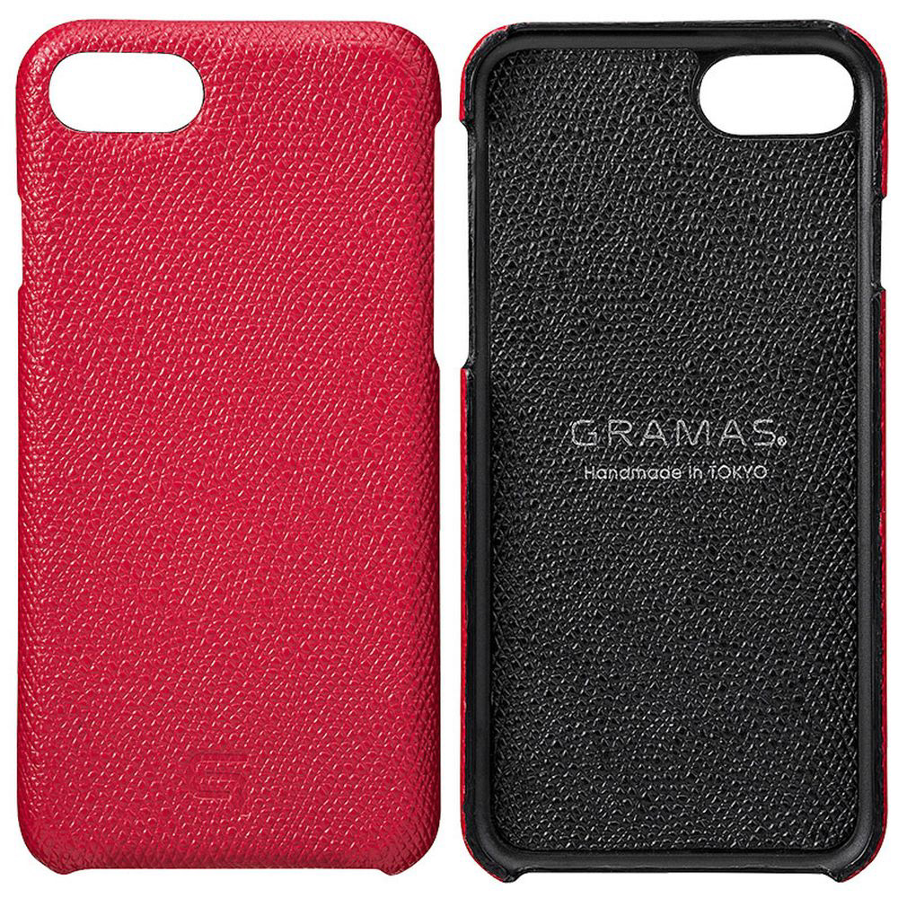 【在庫限り】 iPhone 8 / 7用　GRAMAS Embossed Grain Leather Case 坂本ラヂヲ Red GLC846RD