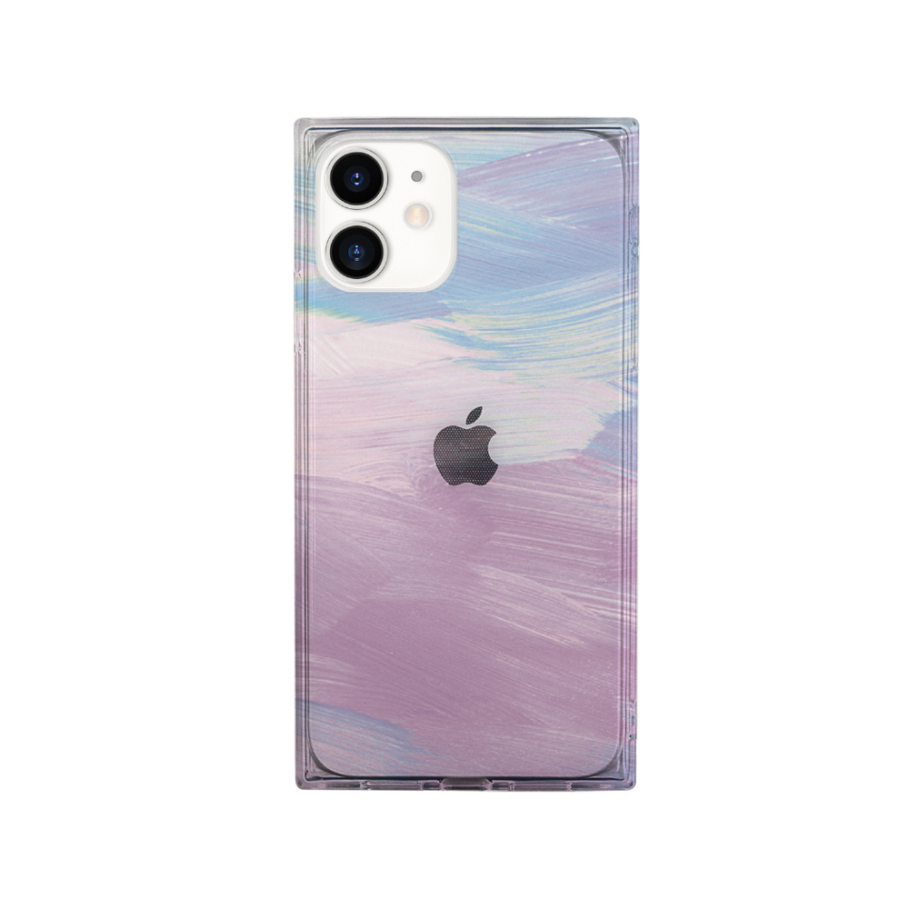 iPhone 12 mini 5.4インチ対応 ソフトスクウェアケース　purple pastel 【852】
