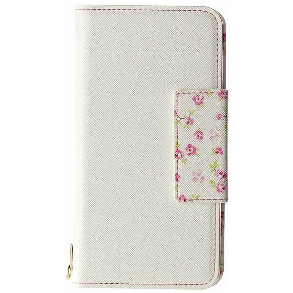 iPhone 8 手帳型 フラワー柄ブックケース Bouquet ホワイト LEPLUS LP