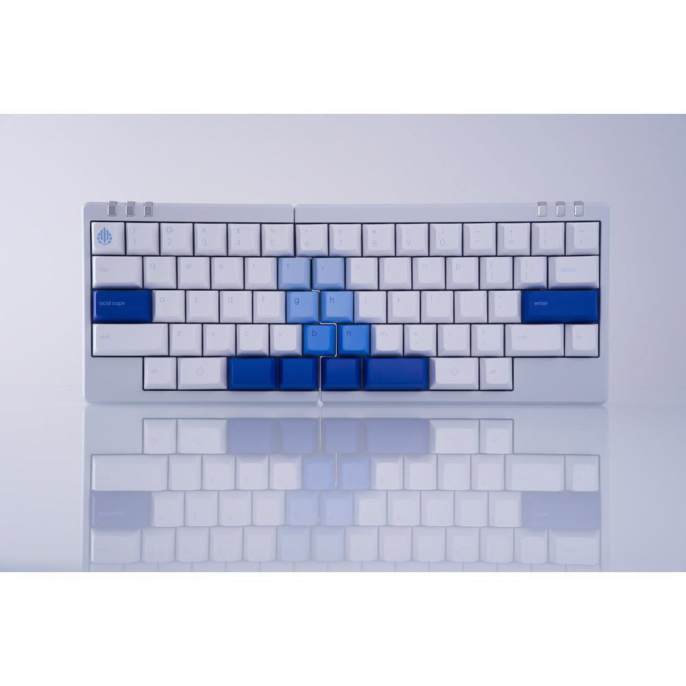 組み立てキット】 自作キーボード 分離型 ブルー&ホワイト 7sProMax