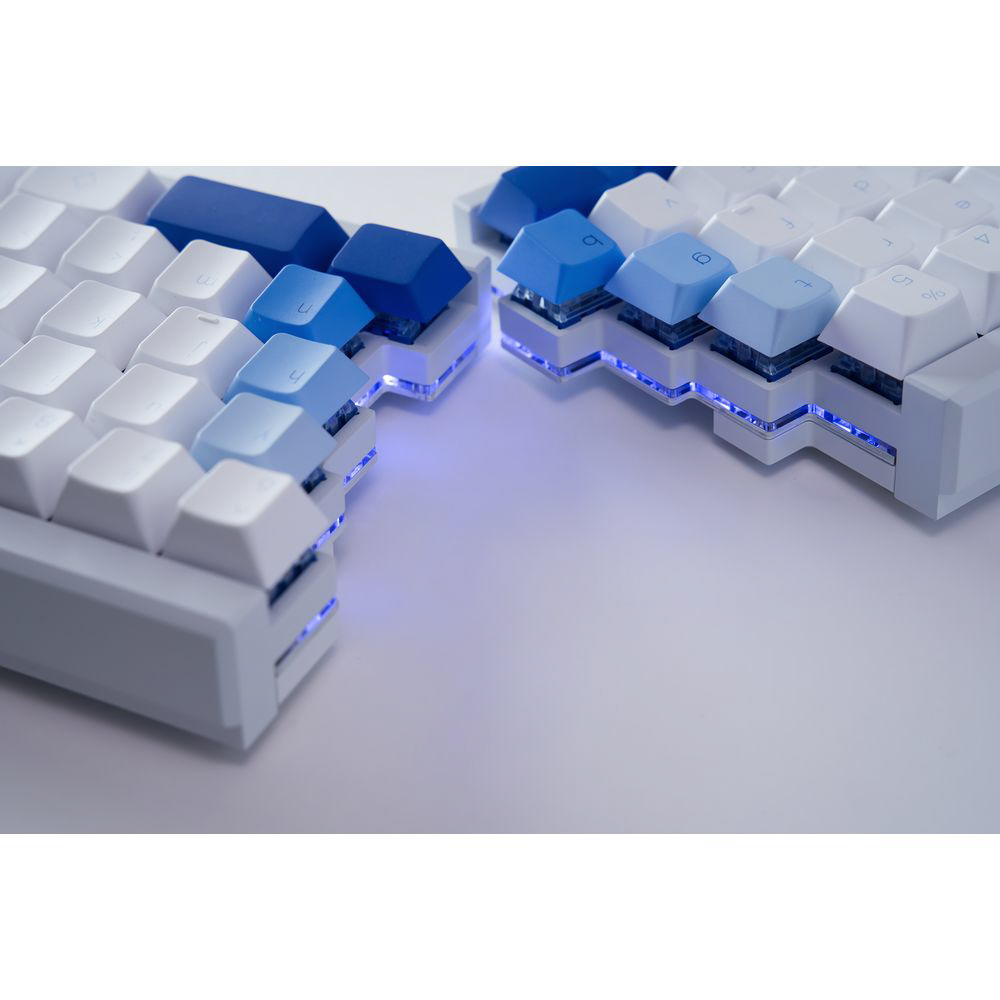 組み立てキット】 自作キーボード 分離型 ブルー&ホワイト 7sProMax