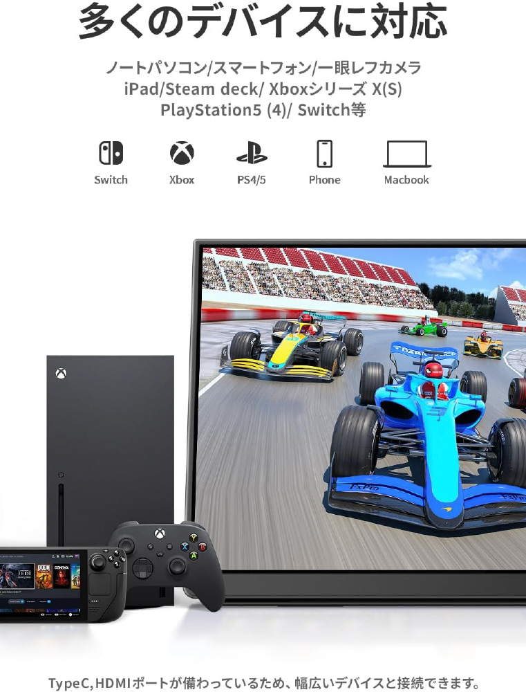 USB-C接続 モバイルモニター Rシリーズ(タッチパネル) [18型] RQHG