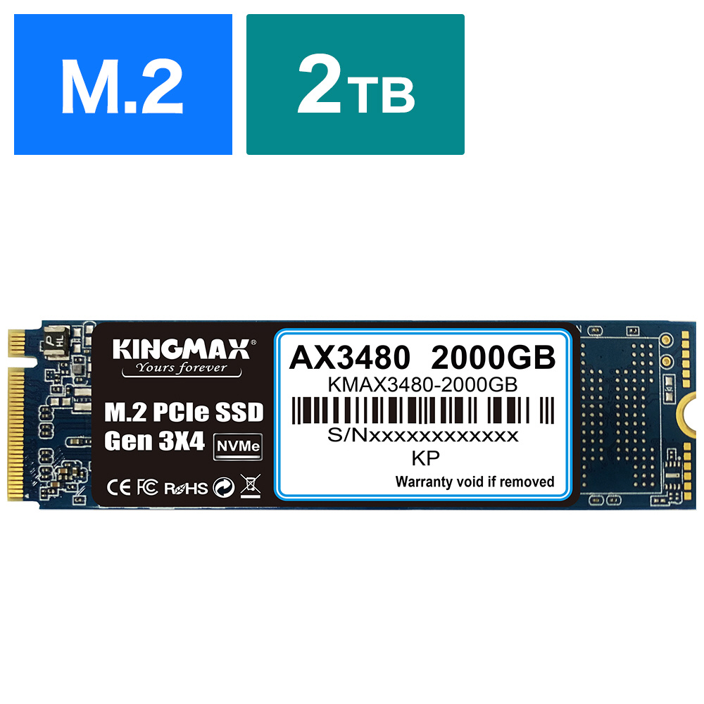 内蔵SSD PCI-Express接続 KMAX3480-2000G ［2TB /M.2］｜の通販は ...