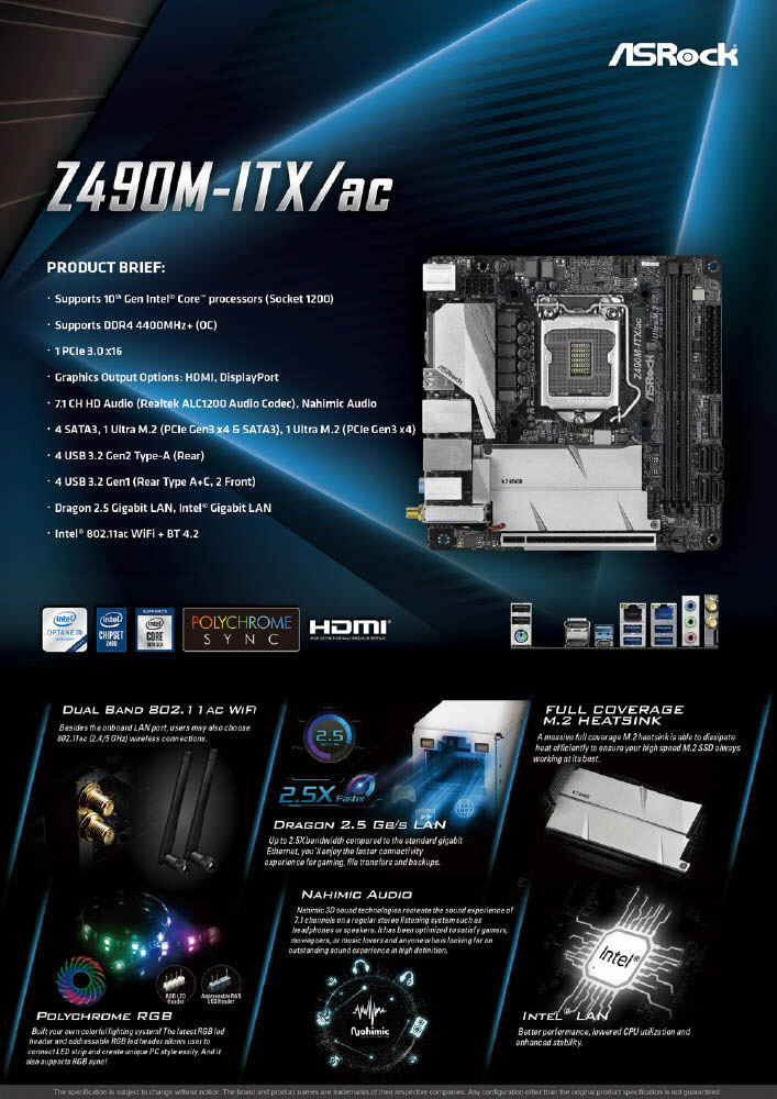 マザーボード Z490M-ITX/ac ［MiniITX /LGA1200］｜の通販はソフマップ