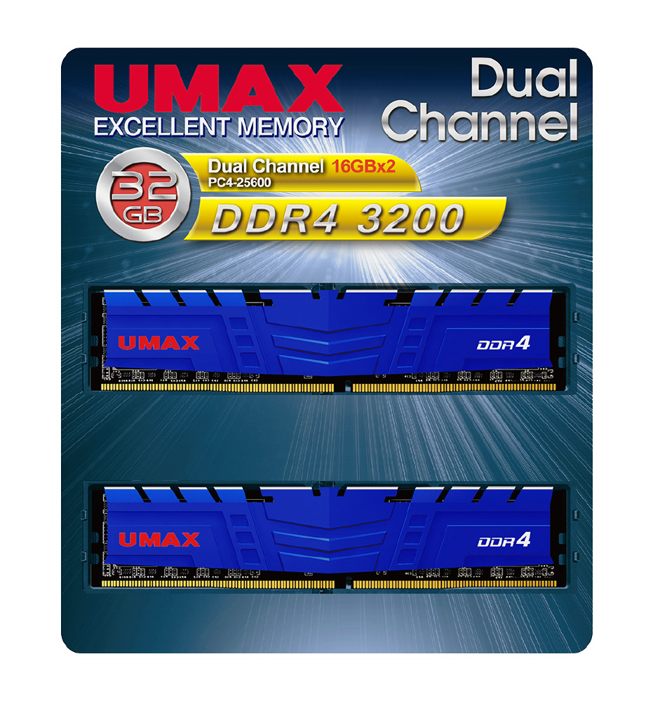 UMAX UM-DDR4D-3200-32GBHS メモリ(16g×2) 増設メモリ DDR4-3200 UM-DDR4D-3200-32GBHS ［DIMM DDR4 /16GB /2枚
