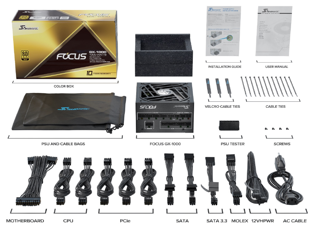 PC電源 FOCUS GX-1000 ATX3.0 SSR-1000FX3 ［1000W /ATX／EPS