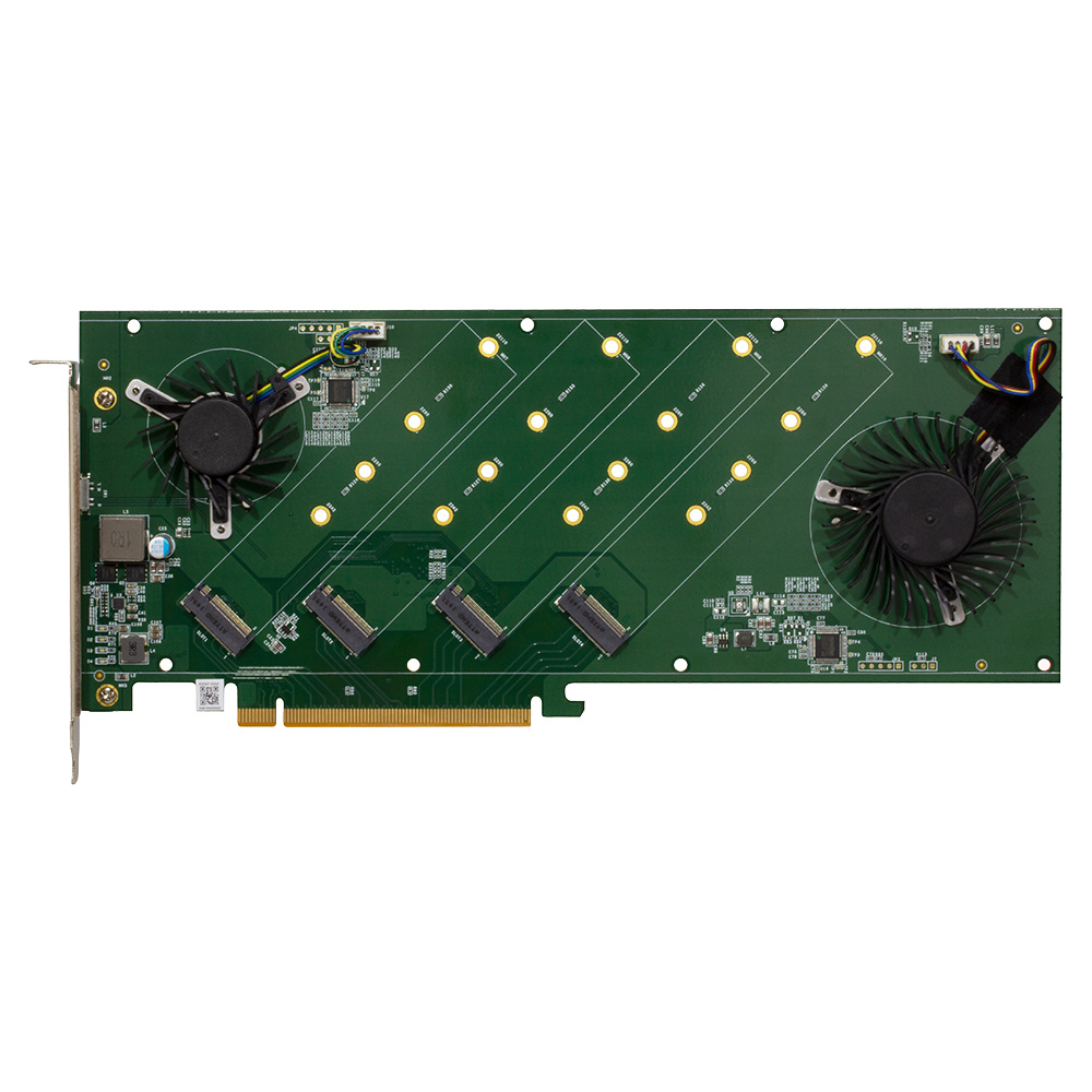 拡張カード M.2 SSD 4枚搭載可能 [PCI-Express] ブラック PCIe GEN4 ...