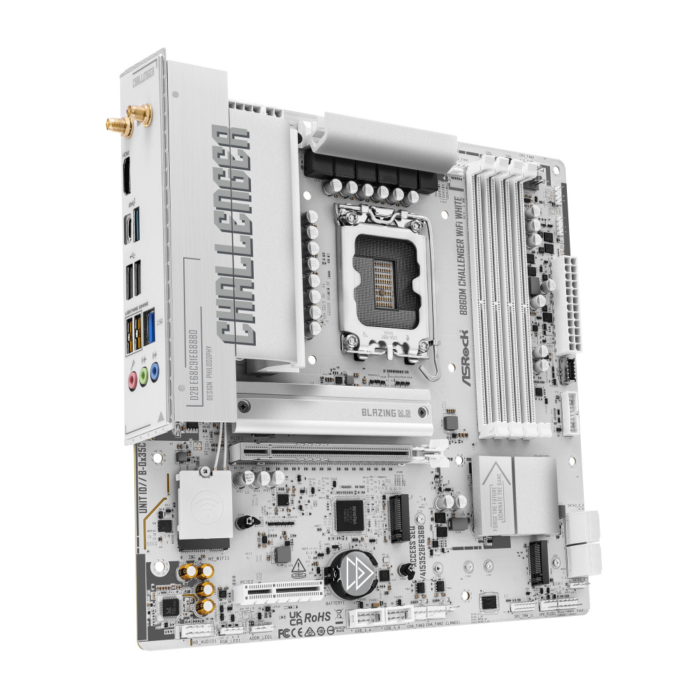 マザーボード(LGA1851) ホワイト B860M Challenger WiFi White