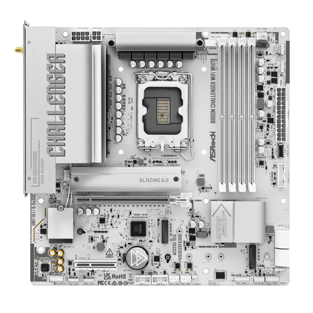 マザーボード(LGA1851) ホワイト B860M Challenger WiFi White