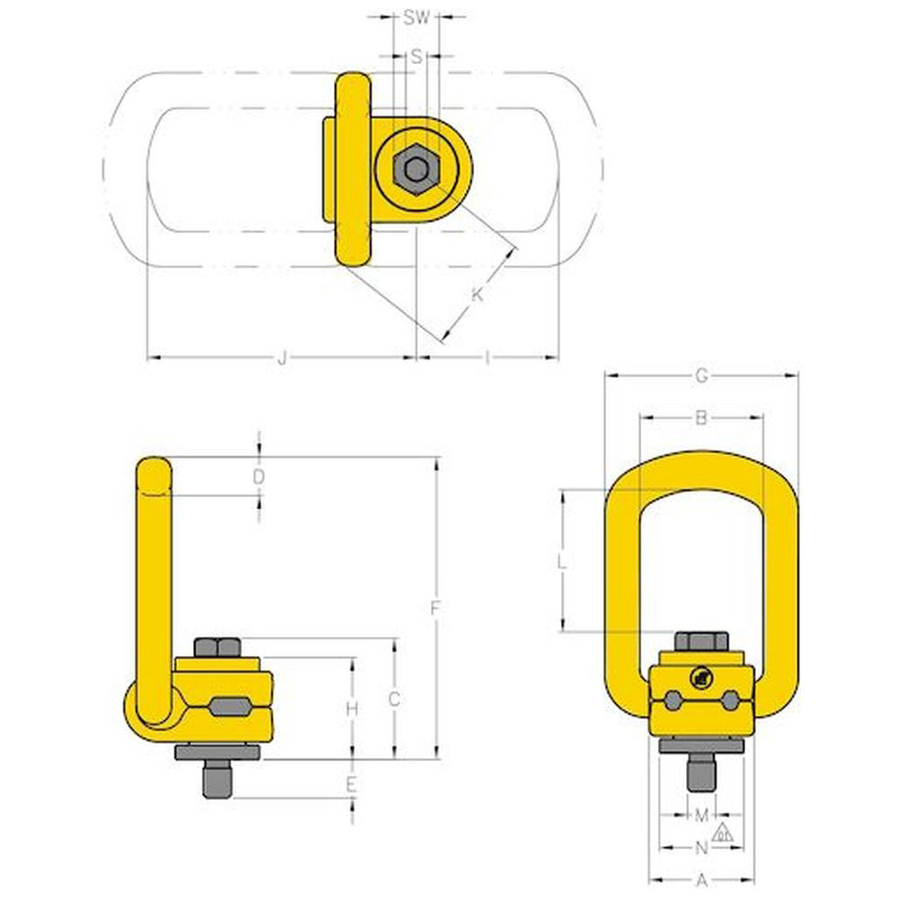 ＹＯＫＥ リフティングポイント Ｍ２４Ｘ３Ｘ３６ ４ｔ 8-211-040｜の