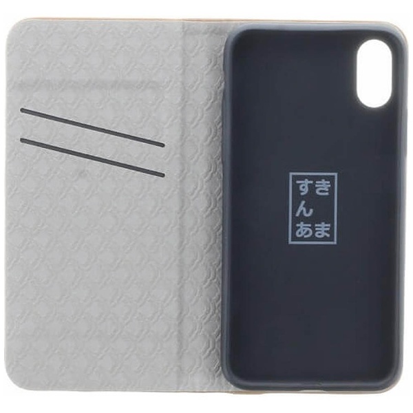 iPhone X用 手帳型ケース Aki Collection Mist・ライトグレー