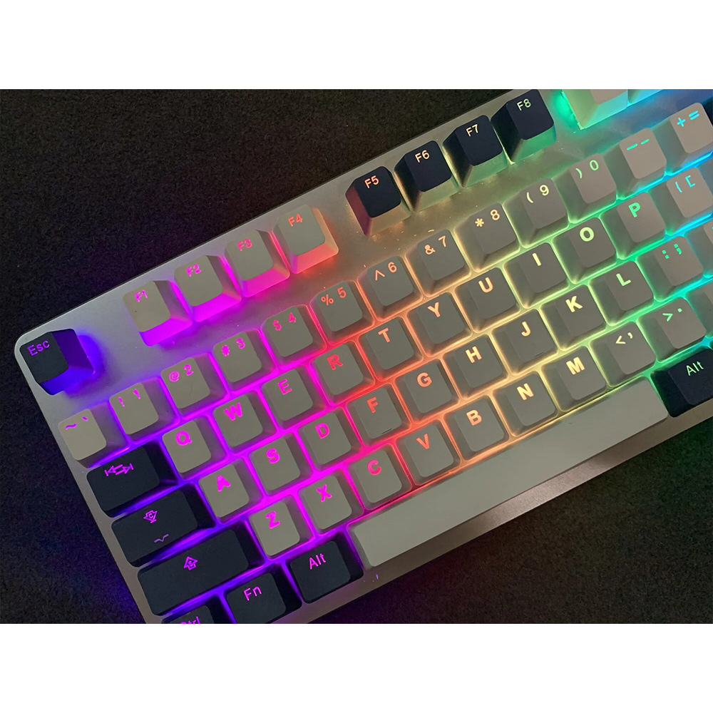 キーキャップ〕 英語配列 PBT Double shot Backlit keycap set クール