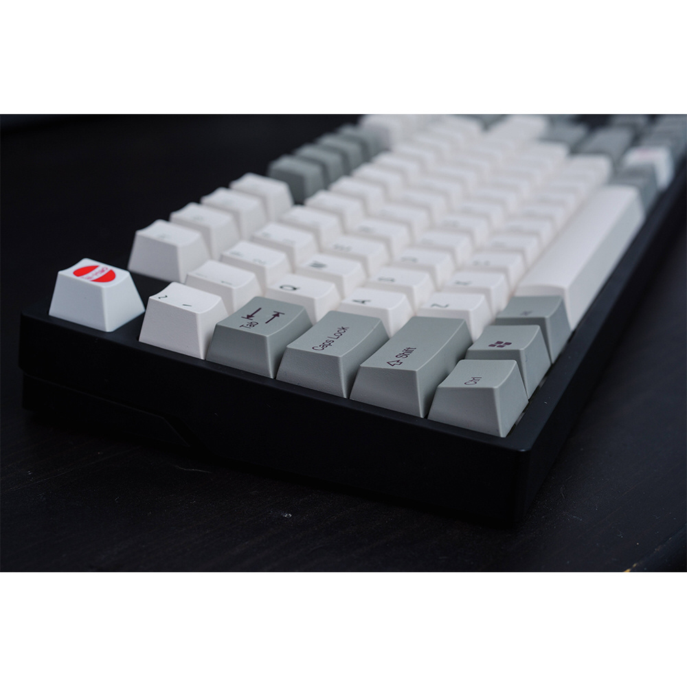 キーキャップ〕 英語配列 Cubic ABS Double shot keycap Set グレー