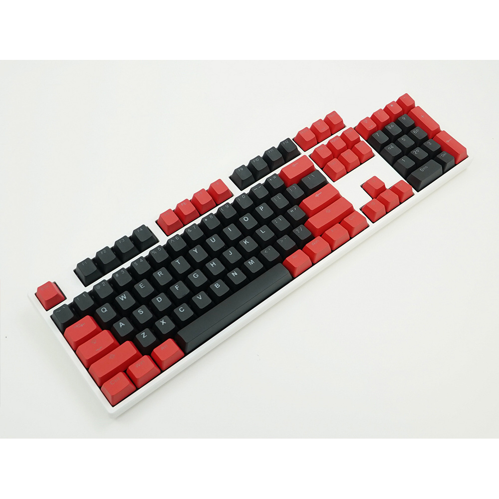 red and black ducky keycaps