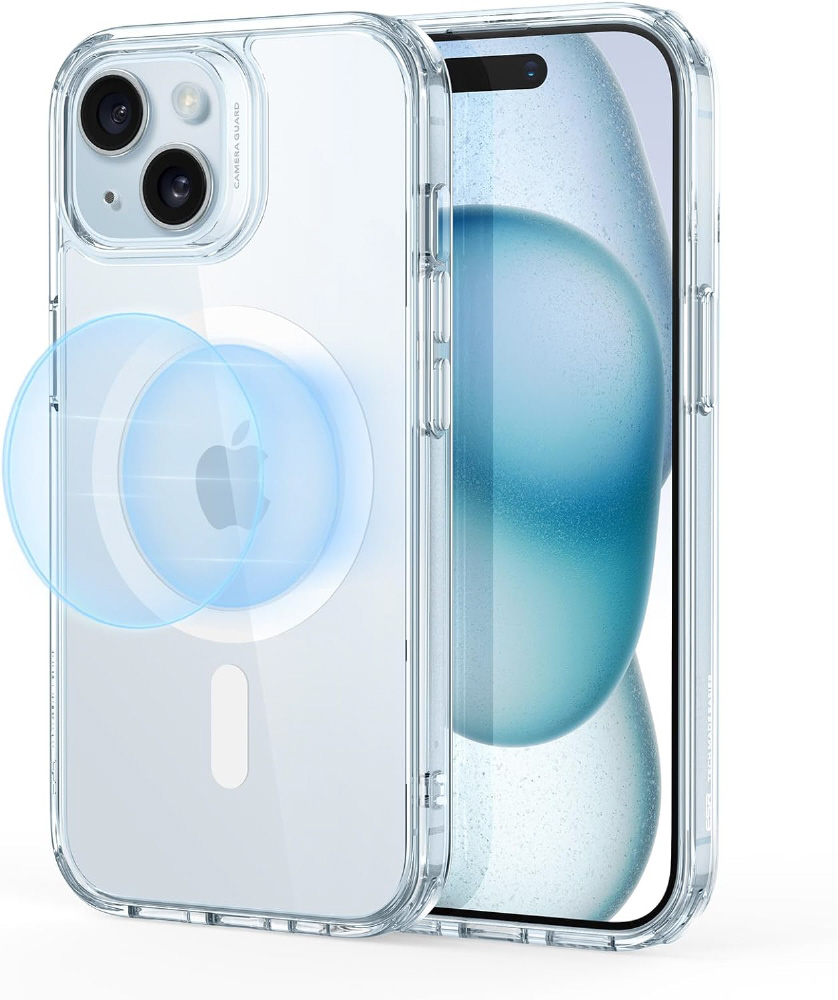 iPhone 15（6.1インチ）ハイブリッドケース ESR Clear Blue ClassicHybridCase(HaloLock)CompatiblewithiPhone15