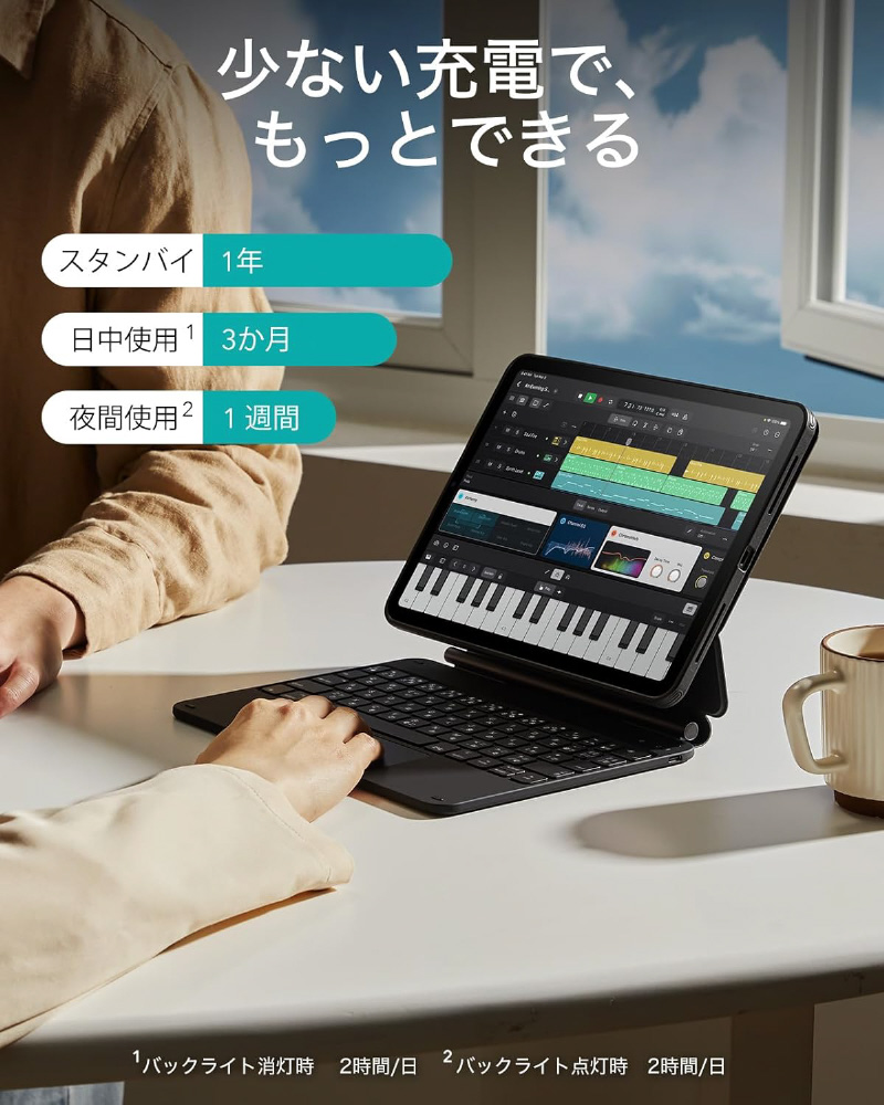 ESR iPad 11インチ キーボードケース Amazon | ESR iPad Air 11インチ用キーボード付きケース（M3/M2