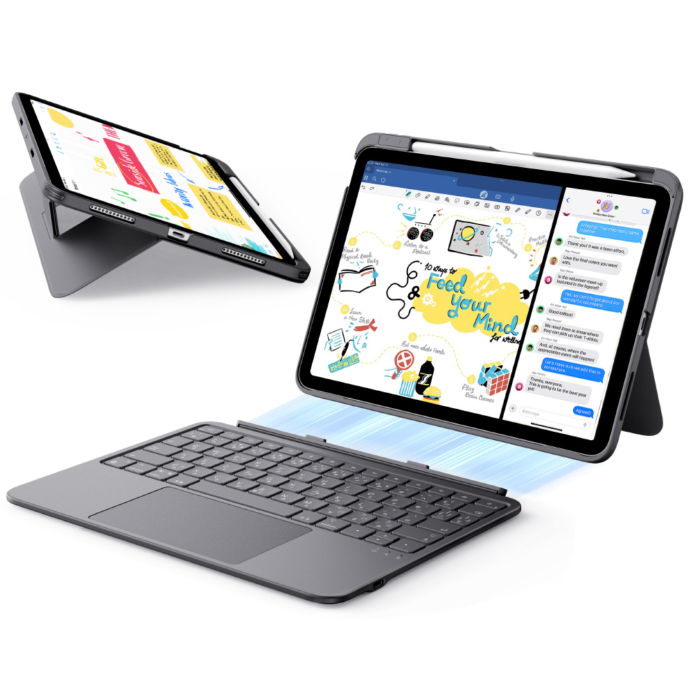 【100％】iPad Air M4 +キーボードケース 11インチiPad Air（M4/M3/M2）、10.9インチ iPad Air（第5/4世代）用