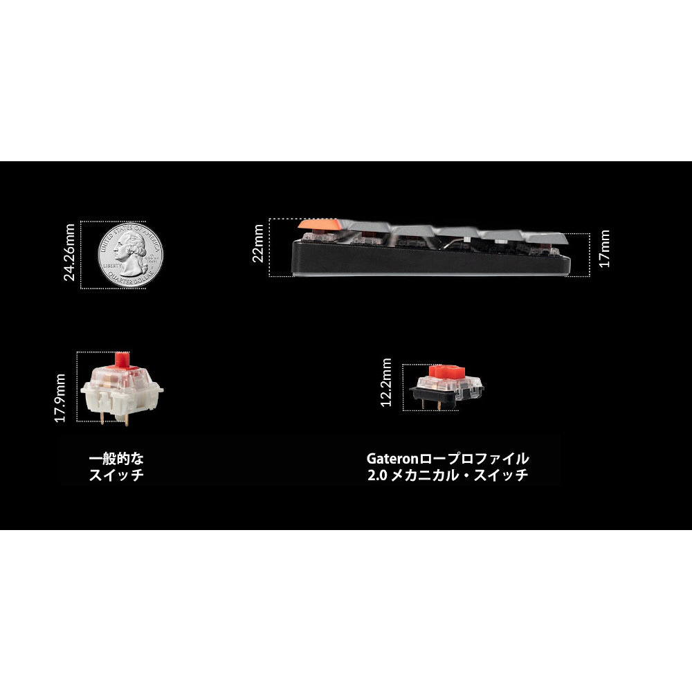 キーボード K3 Max White LED - ダブルショットPBTキーキャップ(茶軸