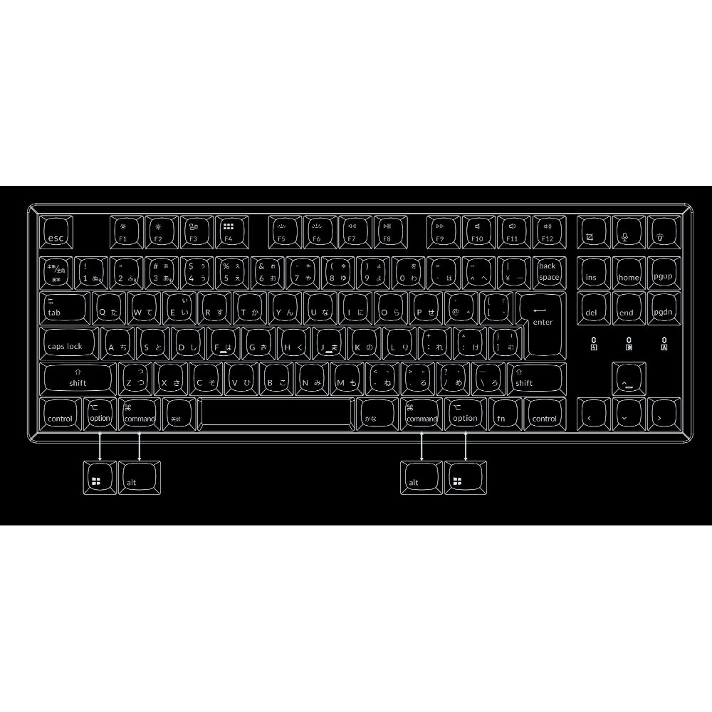 キーボード K8 Pro White LED(茶軸) K8P-G3-JIS ［有線・ワイヤレス