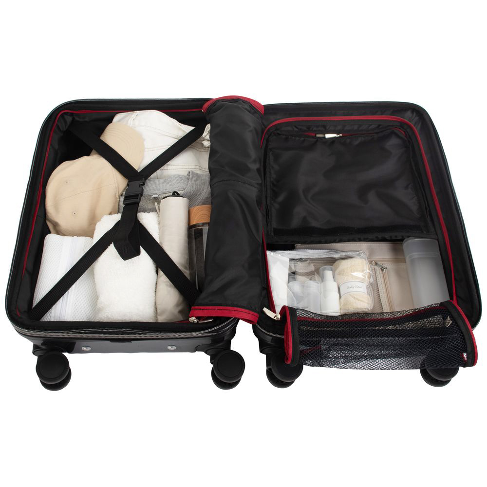 HIDEO WAKAMATSU スーツケース ジッパー 拡張機能付き ブラック HIDEO WAKAMATSU スーツケース ジッパー 拡張機能付き ブラック