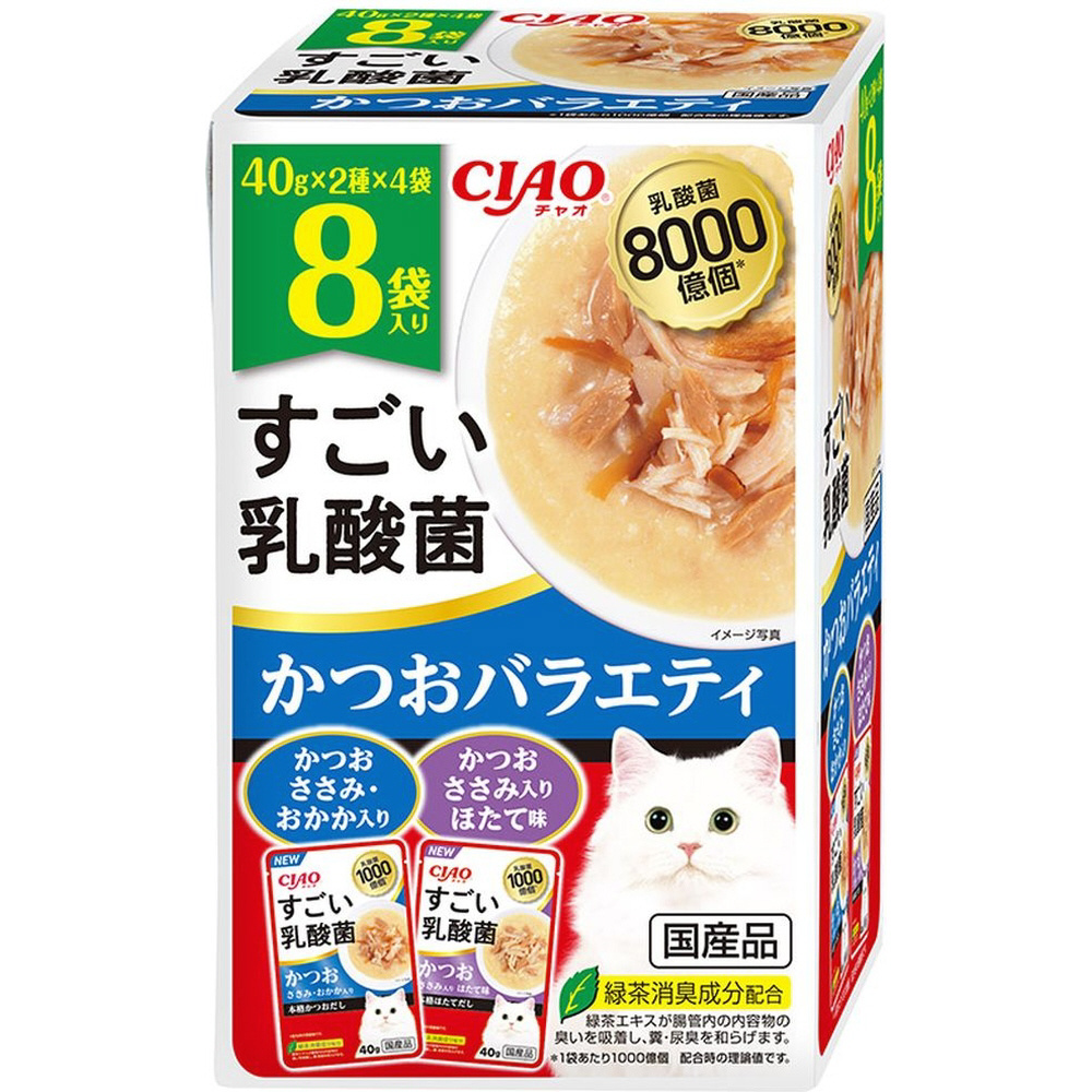 CIAO（チャオ）すごい乳酸菌パウチ かつおバラエティ 40g×8袋｜の通販