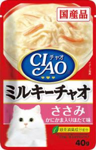 CIAO ミルキーチャオ ささみ かにかま入り ほたて味 40g｜の通販は