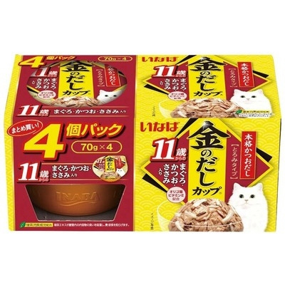 金のだしカップ 11歳からのまぐろ・かつお・ささみ入り 70g×4カップ