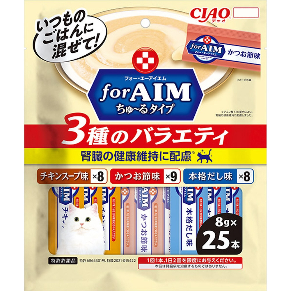 CIAO（チャオ）for AIM ちゅ～るタイプ 3種のバラエティ 8g×25本入｜の