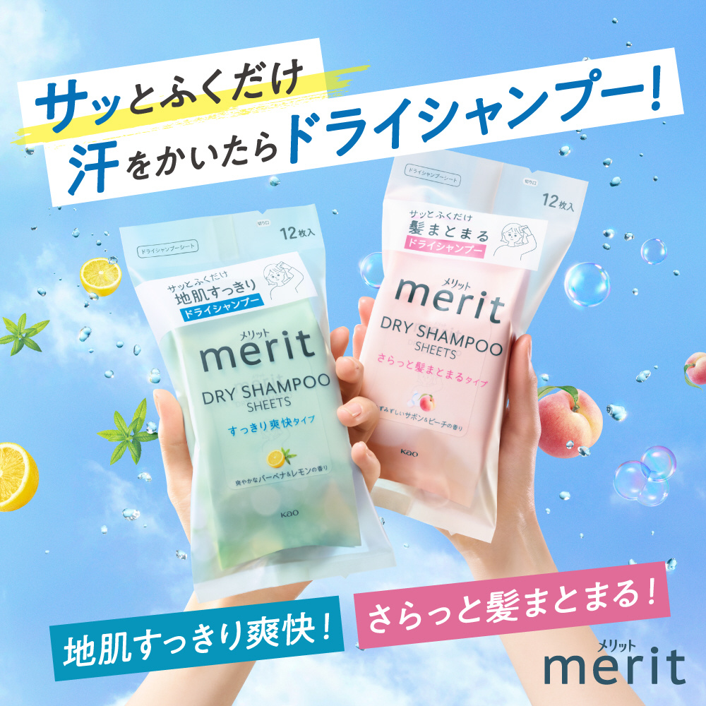 花王メリット merit DAY+ ドライシャンプー 24本セット 花王 merit メリットDAY+ ドライシャンプーシート 12枚入 の通販