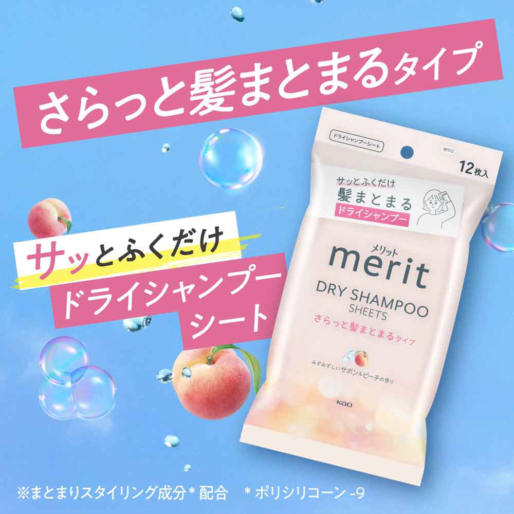 38個セットmeritメリット ドライシャンプーシート 12枚入 Merit ドライシャンプーシート さらっと髪まとまるタイプ 20枚入