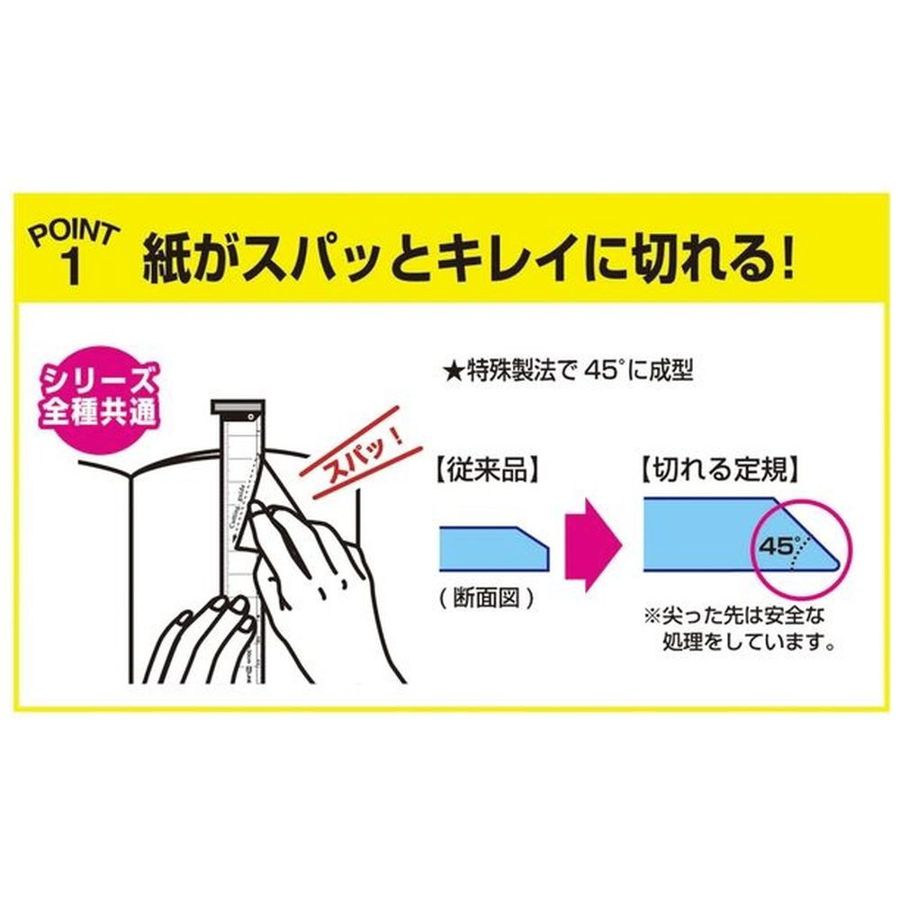 紙が切れる折りたたみ定規 クリアー XS02CL