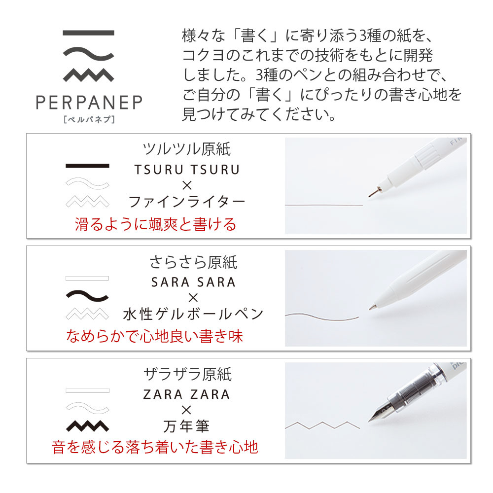 ノートブック フラット製本 ザラザラ PERPANEP(ペルパネプ) グレー PER