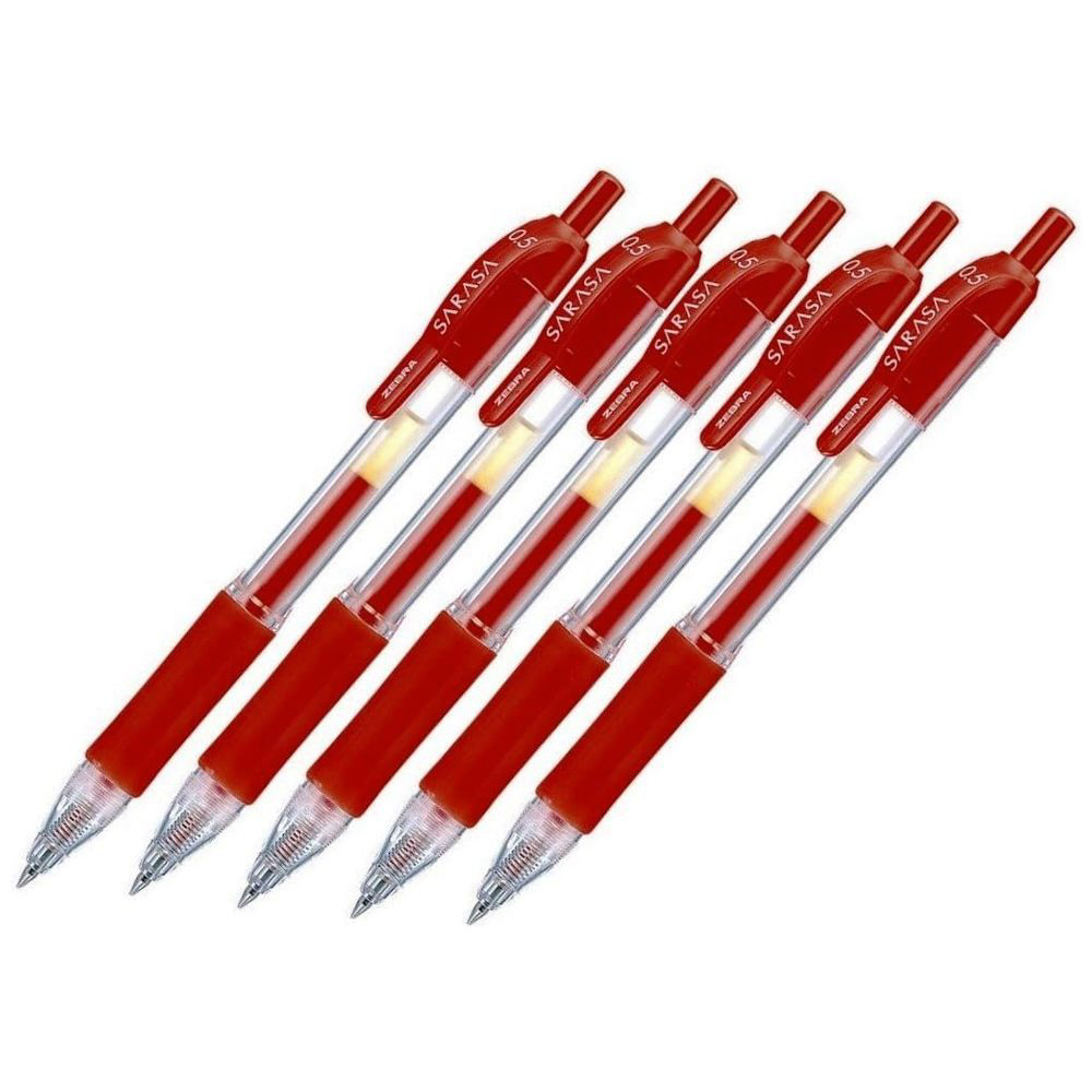 ボールペン パック入り SARASA(サラサ) 5本セット(インク色：赤