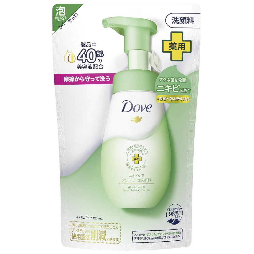 Dove（ダヴ）クリーミー泡洗顔料 つめかえ用 125mL ニキビケア｜の通販