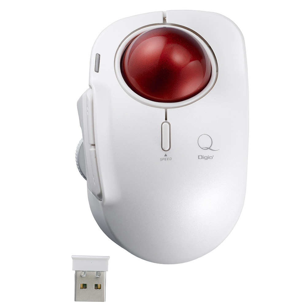 マウス Qシリーズ トラックボール(Chrome/Mac/Windows11対応) ホワイト MUS-TRLF184W ［レーザー  /無線(ワイヤレス) /5ボタン /USB］｜の通販はソフマップ[sofmap]