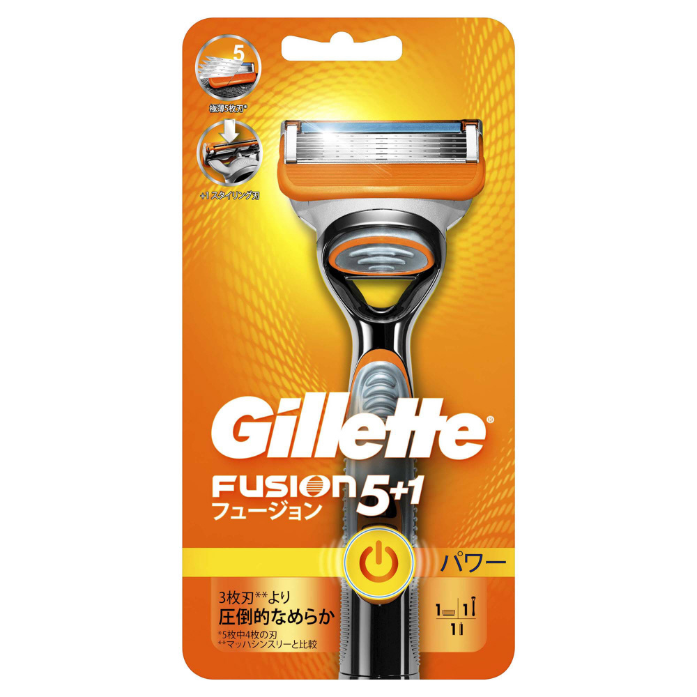 Gillette(ジレット)】フュージョン 5+1 パワーエアーホルダー 替刃1個