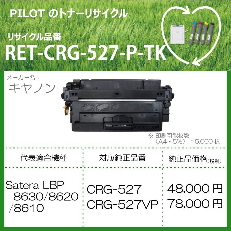 リサイクルトナー RET-CRG527-P-TK ブラック｜の通販はソフマップ[sofmap]